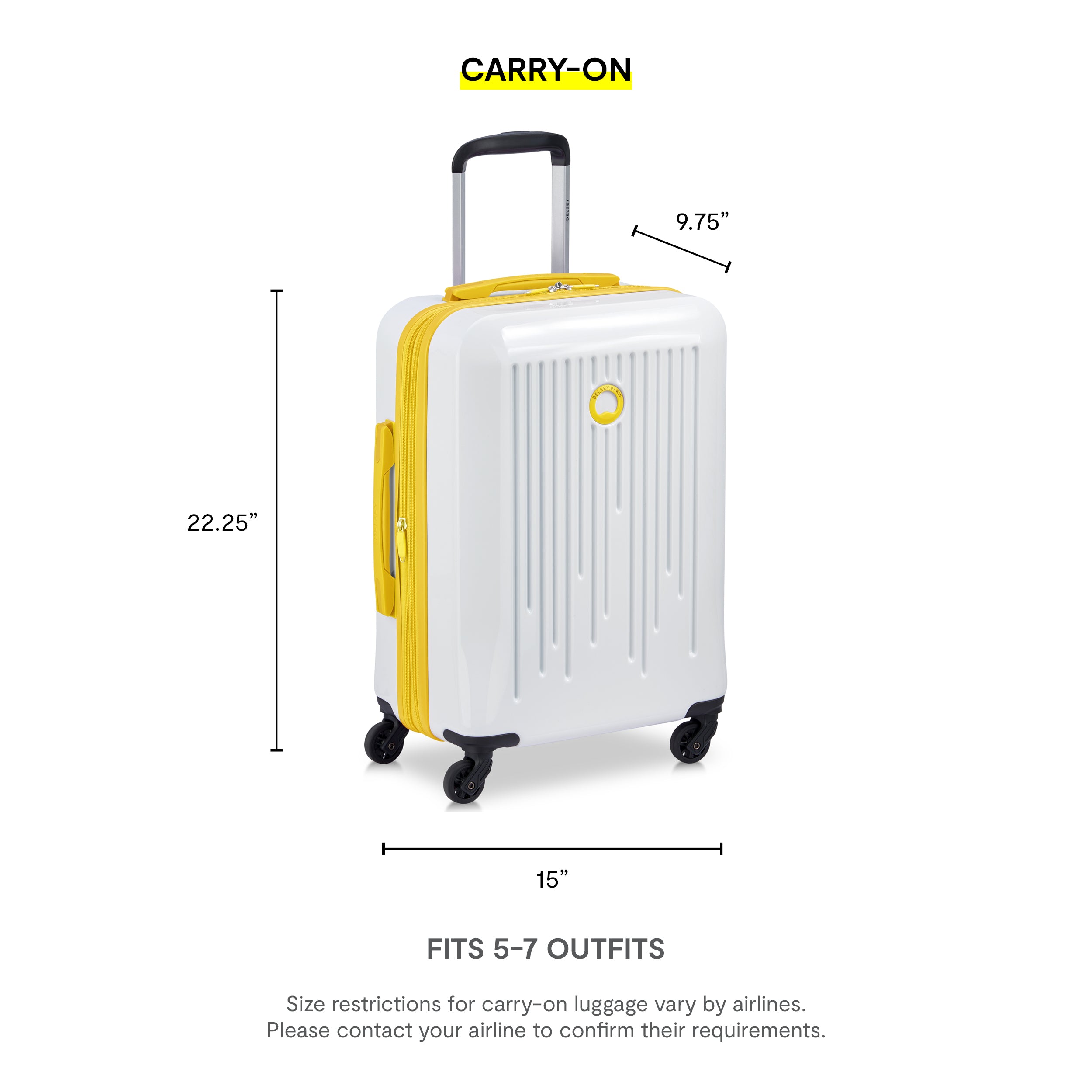 White with Yellow Trim / 2 Piece Set (20/24)